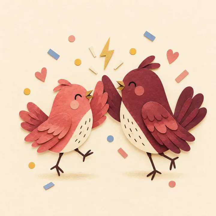 Paper birds illustrating Nothing Like a Sis/Bro