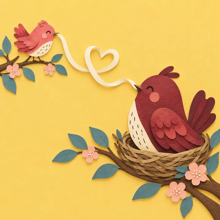 Paper birds illustrating My Nest Is Empty